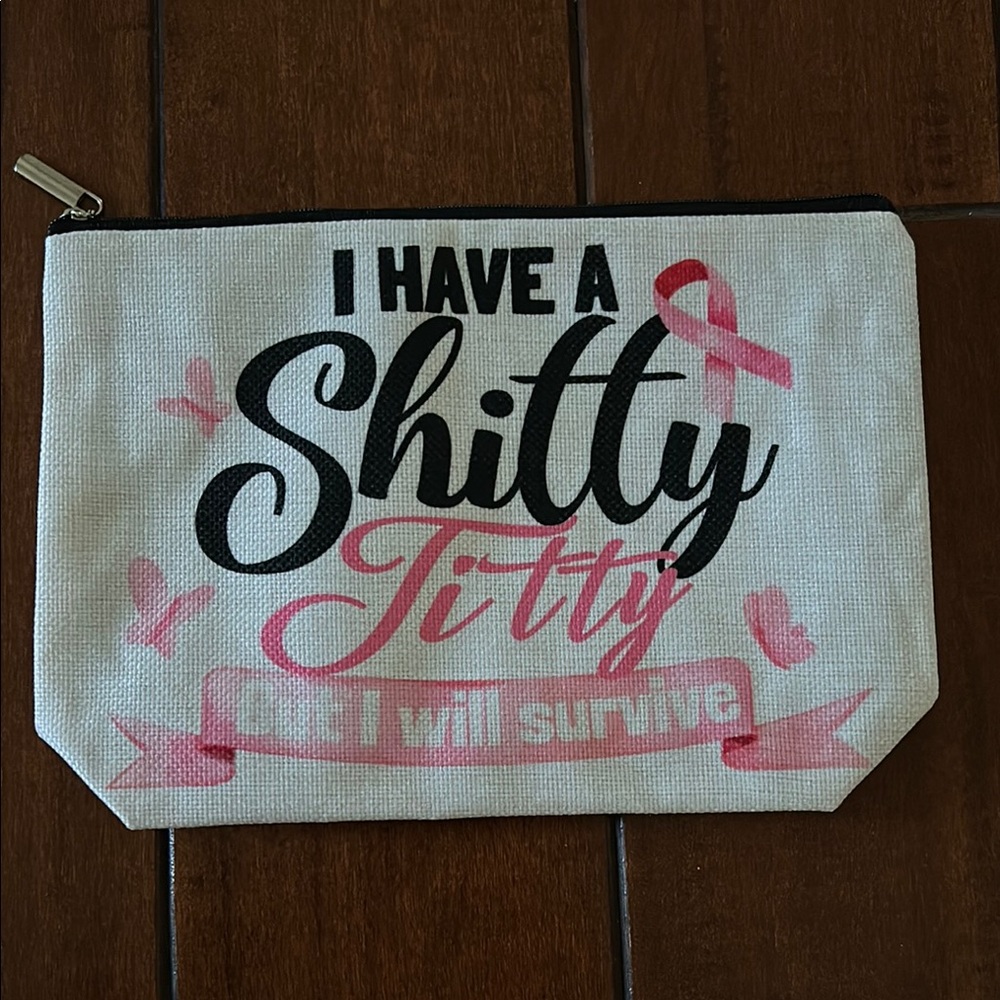Breast Cancer Zipper Pouch